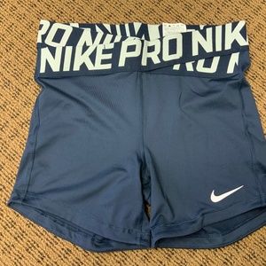 Nike Pro Navy Blue Athletic Shorts